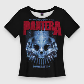 Женская футболка 3D Slim с принтом Pantera Domination в Белгороде,  |  | anarchy | heavy metal | music | pantera | punks not dead | rock music | rocker | rockn | slayer | thrash metal | анархия | гитара | глэм метал | грув метал | металл | панк рок | пантера | рок музыка | рок н ролл | рокер | трэш метал | тяжелый рок