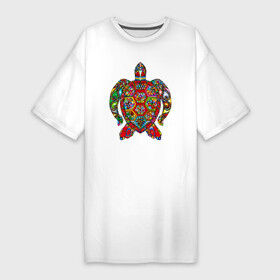 Платье-футболка хлопок с принтом Психоделическая черепаха в Белгороде,  |  | psychedelic | медитация | метаморфоза | очевидный | психоделика | психоделическая | сознание | цветная | черепаха | черепаший | черепашка | яркая