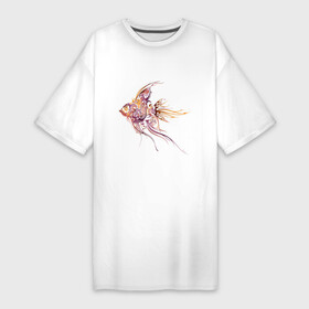 Платье-футболка хлопок с принтом Beautiful fish art в Белгороде,  |  | art | beautiful | fish | абстракция | арт | красивая | линии | рыба | рыбка
