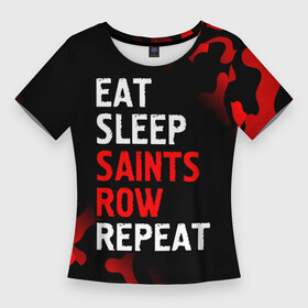 Женская футболка 3D Slim с принтом Eat Sleep Saints Row Repeat  Камуфляж в Белгороде,  |  | eat sleep saints row repeat | logo | row | saints | игра | игры | камуфляж | лого | логотип | милитари | роу | символ | сэйнтс