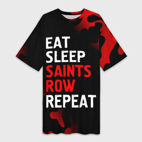 Платье-футболка 3D с принтом Eat Sleep Saints Row Repeat  Камуфляж в Белгороде,  |  | eat sleep saints row repeat | logo | row | saints | игра | игры | камуфляж | лого | логотип | милитари | роу | символ | сэйнтс