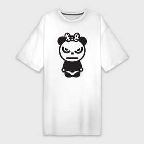 Платье-футболка хлопок с принтом Бяка бука (мишка) в Белгороде,  |  | bear | cutie | бука | бяка | вредная | злая | медведица | медведь | милая | милый | мишка | недовольная | обиженная