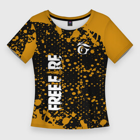 Женская футболка 3D Slim с принтом GARENA FREE FIRE  ФРИ ФАЕР в Белгороде,  |  | free fire | free fire battlegrounds | garena | garena free fire | гарена | игра | фри фаер | шутер