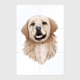 Магнитный плакат 2Х3 с принтом ДОБРОДУШНАЯ СОБАКА в Белгороде, Полимерный материал с магнитным слоем | 6 деталей размером 9*9 см | домашнее животное | животное | забавный | лабрадор | лапа | любитель собак | милый | модный | собака | щенок