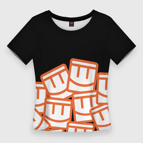 Женская футболка 3D Slim с принтом Куча смайликов из REC ROOM в Белгороде,  |  | game | rec room | vr | vr game | виар | виртуальная реальность | игры виар | рек рум | рекрум | смайлик