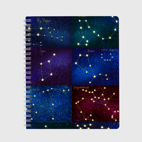 Тетрадь с принтом Созвездия Северного полушария летом в Белгороде, 100% бумага | 48 листов, плотность листов — 60 г/м2, плотность картонной обложки — 250 г/м2. Листы скреплены сбоку удобной пружинной спиралью. Уголки страниц и обложки скругленные. Цвет линий — светло-серый
 | constellations | galaxy | stars | вселенная | звезды | небо | ночное | полушарие | северное | созвездия