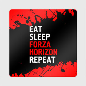 Магнит виниловый Квадрат с принтом Eat Sleep Forza Horizon Repeat | Краска в Белгороде, полимерный материал с магнитным слоем | размер 9*9 см, закругленные углы | Тематика изображения на принте: eat sleep forza horizon repeat | forza | horizon | logo | paint | брызги | игра | игры | краска | лого | логотип | символ | форза | хорайзон