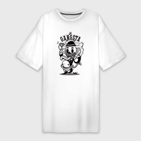 Платье-футболка хлопок с принтом Мартышка с сигарой (gangsta shit) в Белгороде,  |  | gangsta | monkey | smoke | алмаз | банан | бриллиант | дым | мартышка | обезьяна