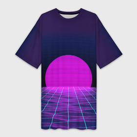Платье-футболка 3D с принтом Закат розового солнца  Vaporwave  Психоделика в Белгороде,  |  | color | fashion | psychedelic | retro | sun | sunset | synthwave | vaporwave | закат | мода | психоделика | ретро | синтвейв | солнце | цвет