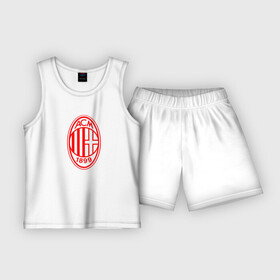 Детская пижама с шортами хлопок с принтом МИЛАН  AC Milan в Белгороде,  |  | ac | ac milan | acm | football | logo | milan | sport | клуб | лого | логотип | логотипы | милан | символ | символы | спорт | форма | футбол | футбольная | футбольный