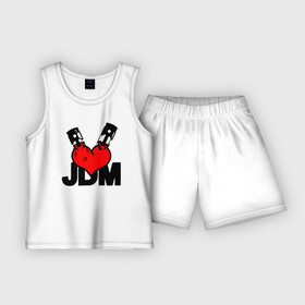 Детская пижама с шортами хлопок с принтом JDM  Heart  Piston  Japan в Белгороде,  |  | Тематика изображения на принте: engine | heart | japan | jdm | piston | двигатель | поршень | сердце | япония