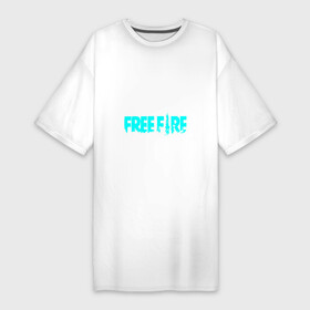 Платье-футболка хлопок с принтом Free Fire  неон в Белгороде,  |  | free fire | free fire battlegrounds | garena | garena free fire | гарена | игра | фри фаер | шутер