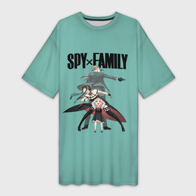 Платье-футболка 3D с принтом Spy x Family в Белгороде,  |  | anime | anya forger | family | loid forger | spy | spy x family | yor forger | аниме | аня форджер | йор | йор форджер | ллойд форджер | семья шпиона | семья шпионов | форджер | шпион