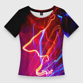 Женская футболка 3D Slim с принтом Neon vanguard pattern  Lighting в Белгороде,  |  | color | fashion | lighting | neon | pattern | vanguard | авангард | мода | неон | цвет