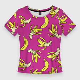 Женская футболка 3D Slim с принтом Banana pattern  Summer  Color в Белгороде,  |  | banana | color | pattern | summer | банан | лето | узор | цвет