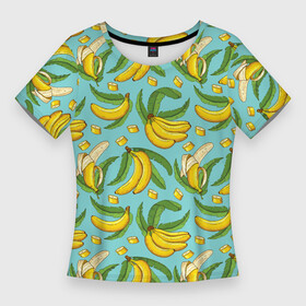 Женская футболка 3D Slim с принтом Banana pattern  Summer  Fashion 2022 в Белгороде,  |  | banana | fashion | pattern | summer | банан | лето | мода | узор