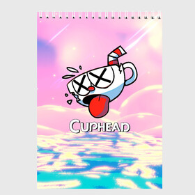 Скетчбук с принтом Cuphead | Разбитая чашечка в Белгороде, 100% бумага
 | 48 листов, плотность листов — 100 г/м2, плотность картонной обложки — 250 г/м2. Листы скреплены сверху удобной пружинной спиралью | cuphead | cupheadshow | игра чашки | капхед | капхэд | нетфликс | чашечки | чашка | чашки | шоу | шоу чашечка