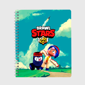 Тетрадь с принтом brawlstars Выстрел Бонни Bonny в Белгороде, 100% бумага | 48 листов, плотность листов — 60 г/м2, плотность картонной обложки — 250 г/м2. Листы скреплены сбоку удобной пружинной спиралью. Уголки страниц и обложки скругленные. Цвет линий — светло-серый
 | boni | bonnie | brawl | brawl stars | brawlstars | brawl_stars | бони | бонни | бравлстарс