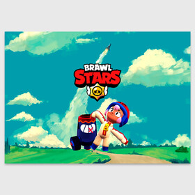 Поздравительная открытка с принтом brawlstars Выстрел Бонни Bonny в Белгороде, 100% бумага | плотность бумаги 280 г/м2, матовая, на обратной стороне линовка и место для марки
 | boni | bonnie | brawl | brawl stars | brawlstars | brawl_stars | бони | бонни | бравлстарс