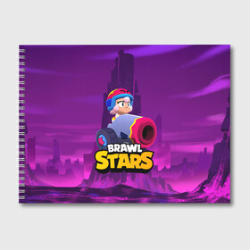 Альбом для рисования с принтом BrawlStars Бонни с пушкой Bonny в Белгороде, 100% бумага
 | матовая бумага, плотность 200 мг. | boni | bonnie | brawl | brawl stars | brawlstars | brawl_stars | бони | бонни | бравлстарс