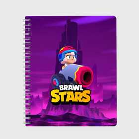 Тетрадь с принтом BrawlStars Бонни с пушкой Bonny в Белгороде, 100% бумага | 48 листов, плотность листов — 60 г/м2, плотность картонной обложки — 250 г/м2. Листы скреплены сбоку удобной пружинной спиралью. Уголки страниц и обложки скругленные. Цвет линий — светло-серый
 | boni | bonnie | brawl | brawl stars | brawlstars | brawl_stars | бони | бонни | бравлстарс