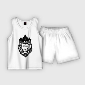 Детская пижама с шортами хлопок с принтом Lion one king в Белгороде,  |  | king | lion | one | вожак | единственный | король | кот | кошка | лев | лидер | один | правитель | царь