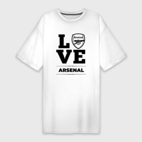 Платье-футболка хлопок с принтом Arsenal Love Классика в Белгороде,  |  | arsenal | club | football | logo | love | арсенал | клуб | лого | мяч | символ | спорт | футбол | футболист | футболисты | футбольный