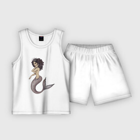 Детская пижама с шортами хлопок с принтом Девушка  Русалка в Белгороде,  |  | девушка | плавание | русалка | русалочка | рыба | хвост