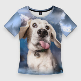 Женская футболка 3D Slim с принтом Бигль  веселый собакен в Белгороде,  |  | handeyework | арт | веселые | волк | животные | нос | нюх | прикольные | смех | смешные | собаки | собка | улыбка | хаски