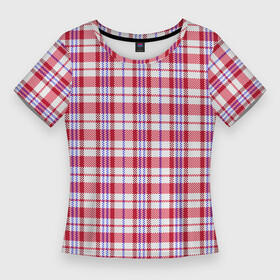 Женская футболка 3D Slim с принтом Клетчатая сумка челночника паттерн. Дань 90 ым в Белгороде,  |  | 90 ые | антибренд | винтаж | китайская сумка | клетчатый | красный | ностальгия | паттерн | пиксельный | ретро | розовый | челночник