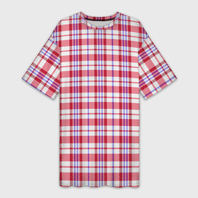Платье-футболка 3D с принтом Клетчатая сумка челночника паттерн. Дань 90 ым в Белгороде,  |  | 90 ые | антибренд | винтаж | китайская сумка | клетчатый | красный | ностальгия | паттерн | пиксельный | ретро | розовый | челночник