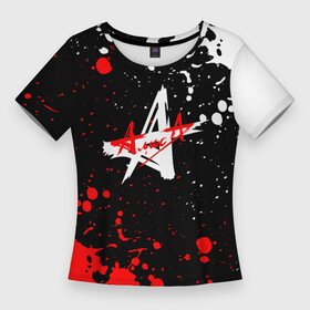 Женская футболка 3D Slim с принтом алиса  брызги красок (белый  красный) в Белгороде,  |  | alisa | alternative | concert | kinchev | live | moscow | music | russia | алиса | группа алиса | кинчев | москва | рок | русский рок