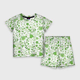 Детский костюм с шортами 3D с принтом Зелёное поле в Белгороде,  |  | арт | вектор | зелёный | зелёный рисунок | одуванчик | одуванчики | поле | рисунок