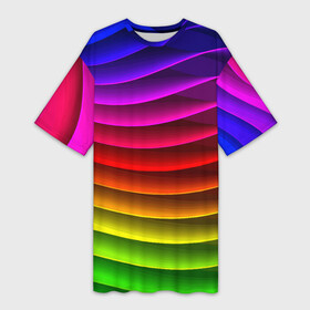 Платье-футболка 3D с принтом Color line neon pattern  Abstraction  Summer 2023 в Белгороде,  |  | abstraction | color | fashion | line | neon | pattern | stripe | summer | абстракция | лето | линия | мода | неон | полоса | узор | цвет