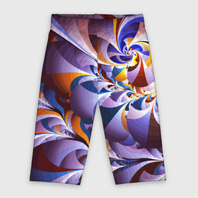 Велосипедки 3D с принтом оранжево  голубой фрактал в Белгороде,  |  | abstraction | color | fashion | neon | pattern | абстракция | мода | неон | узор | цвет