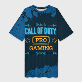 Платье-футболка 3D с принтом Call of Duty Gaming PRO в Белгороде,  |  | call | call of duty | duty | logo | paint | pro | брызги | дьюти | игра | игры | колл | краска | лого | логотип | символ