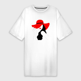Платье-футболка хлопок с принтом Стильная девушка в красивой красной шляпе. в Белгороде,  |  | beauty | cap | charming | design | elegance | elegant | fashion | female | girl | glamour | happy | hat | lady | lifestyle | lips | model | modern | portrait | pretty | retro | street | style | summer | teenager | trendy | urban | vintage | woman | винтаж