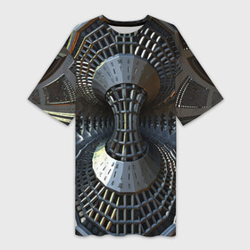 Платье-футболка 3D с принтом Механистический индустриальный паттерн  Броня  Mechanistic Industrial Pattern  Armor в Белгороде,  |  | abstraction | armor | industry | metal | pattern | vanguard | абстракция | авангард | броня | индустрия | металл | узор
