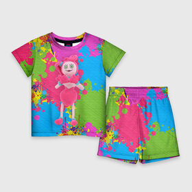 Детский костюм с шортами 3D с принтом Мама длинные ноги в ярких красках в Белгороде,  |  | poppy playtime | видеоигра | игра | мама | мама длинные ноги | поппи плейтайм