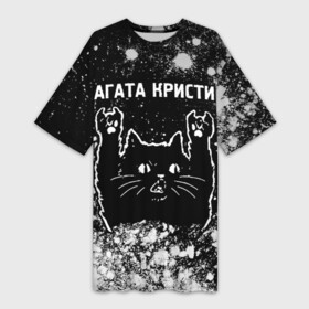 Платье-футболка 3D с принтом Агата Кристи  Rock Cat  FS в Белгороде,  |  | band | metal | rock | агата | агата кристи | группа | кот | краска | краски | кристи | рок | рок кот