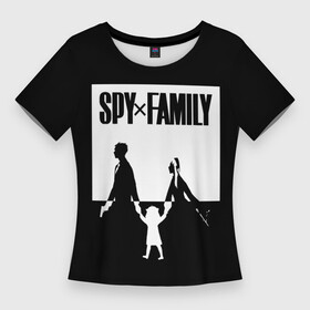 Женская футболка 3D Slim с принтом Spy x Family: Семья шпиона (черно белая) в Белгороде,  |  | spy  family | манга | семья | супайфамири | тацуей эндо | шпион