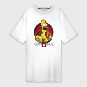Платье-футболка хлопок с принтом Homer god of bar в Белгороде,  |  | bar | beer | burp | god of bar | homer simpson | бар | бог бара | гомер симпсон | отрыжка