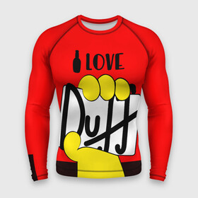 Мужской рашгард 3D с принтом Love Duff в Белгороде,  |  | beer | duff | hand | homer | love | simpsons | гомер | даф | дафф | любовь | рука | симпсоны