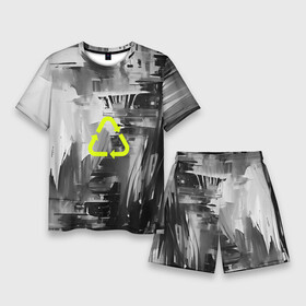 Мужской костюм с шортами 3D с принтом Recycling в Белгороде,  |  | black | dark | green | monochrome | recycling | white | белый | бесцветный | зеленый | значок | кислотный | краски | монохромный | переработка | стрелки | темный | чернобелый | черный