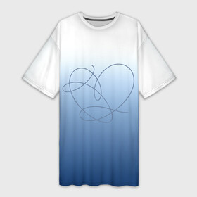 Платье-футболка 3D с принтом Сердце love yourself в Белгороде,  |  | bangtan | bts | bts love yourself | gradient | heart | i need you | run | бантан | бантаны | бело голубая | бтс | бтс эра hyyh | ви | градиент | джин | на каждый день | намджун | тэхен | хоби | хосок | чг | чимин | чонгук | шуга | юнги