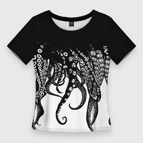 Женская футболка 3D Slim с принтом В щупальцах осьминога в Белгороде,  |  | octopus | асьменог | асьминог | в щупальцах осьминога | животное | морские животные | октопус | осьминог | подводный мир | щупальца | щупальцы