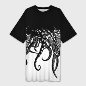 Платье-футболка 3D с принтом В щупальцах осьминога в Белгороде,  |  | octopus | асьменог | асьминог | в щупальцах осьминога | животное | морские животные | октопус | осьминог | подводный мир | щупальца | щупальцы