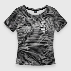 Женская футболка 3D Slim с принтом Мятая сетчатая ткань  Crumpled Mesh Fabric в Белгороде,  |  | abstraction | fashion | grid | italy | milano | pattern | texture | абстракция | италия | милан | мода | сетка | текстура | узор