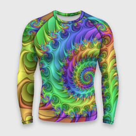 Мужской рашгард 3D с принтом Красочная фрактальная спираль  Узор  Colorful fractal spiral  Pattern в Белгороде,  |  | abstraction | color | neon | pattern | spiral | абстракция | неон | спираль | узор | цвет