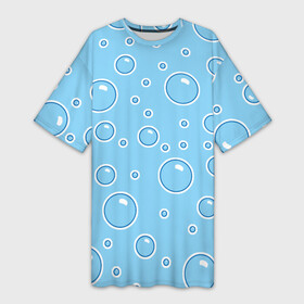 Платье-футболка 3D с принтом В пузырях в Белгороде,  |  | bubbles | risovaki | underwater | underwater world | бассейн | вода | водный спорт | круги | кружочки | купание | море | на дне | ныряние | океан | плавание | погружение | под водой | подводный мир | прыжок в воду | пузыри